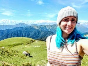 women on mountain