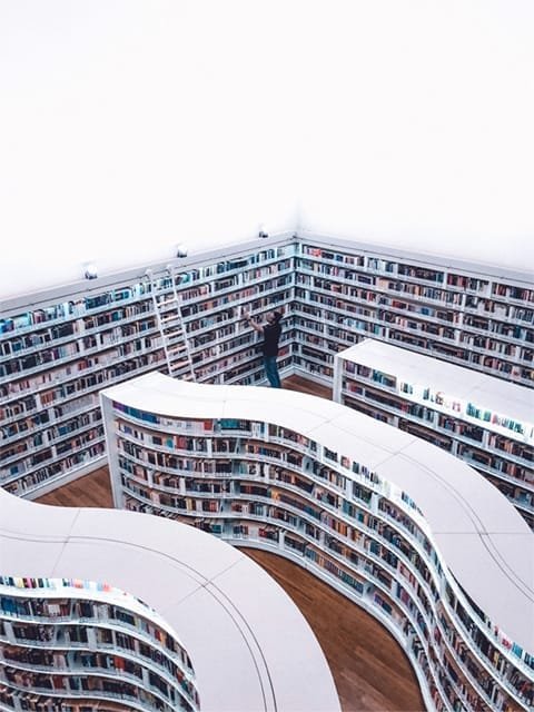 Library bookshelves