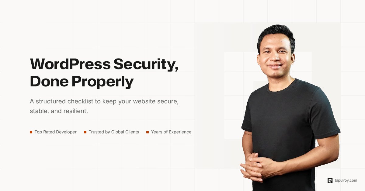 WordPress Security Checklist for Safe & Stable Sites | Bipul