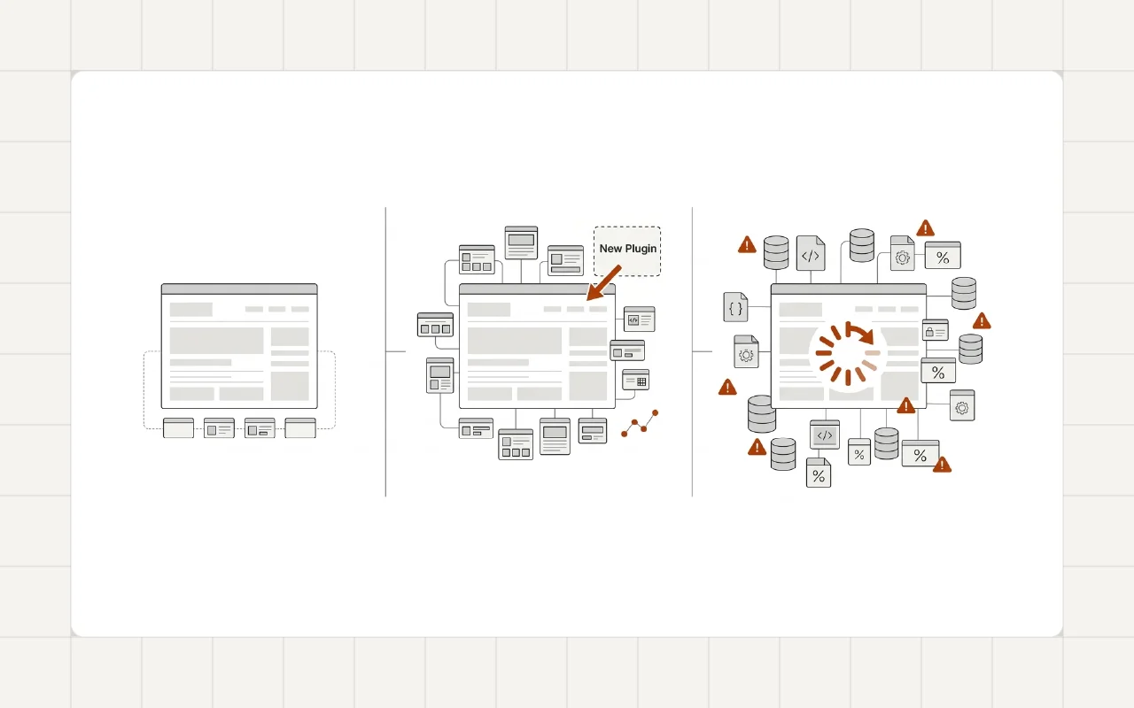 Why Plugin Bloat Slowly Breaks WordPress Websites