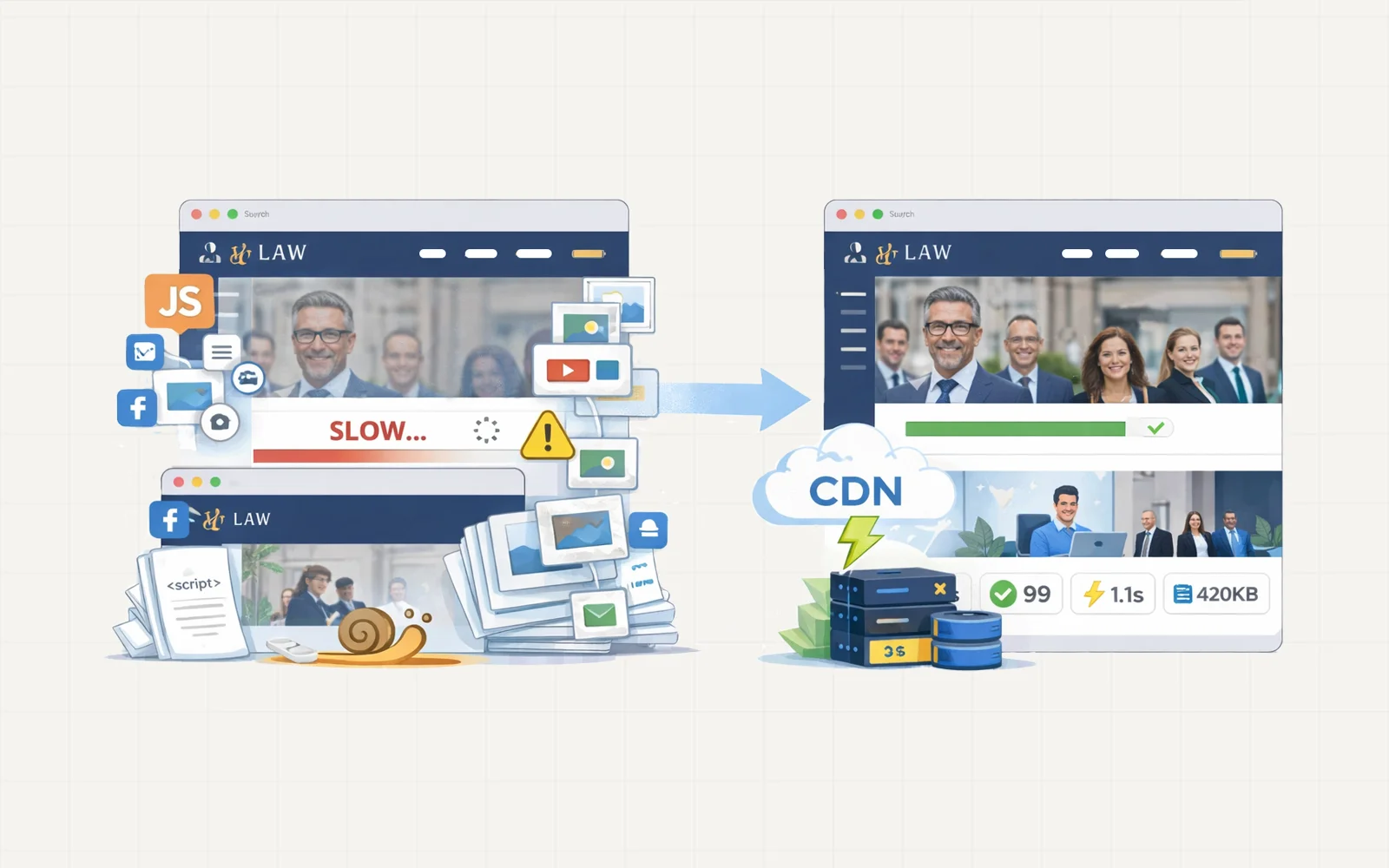 WordPress Performance Optimization for a Law Firm Website